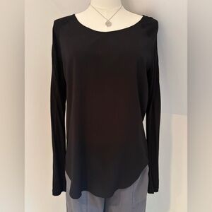 French Connection NWT Polly Plains LS top